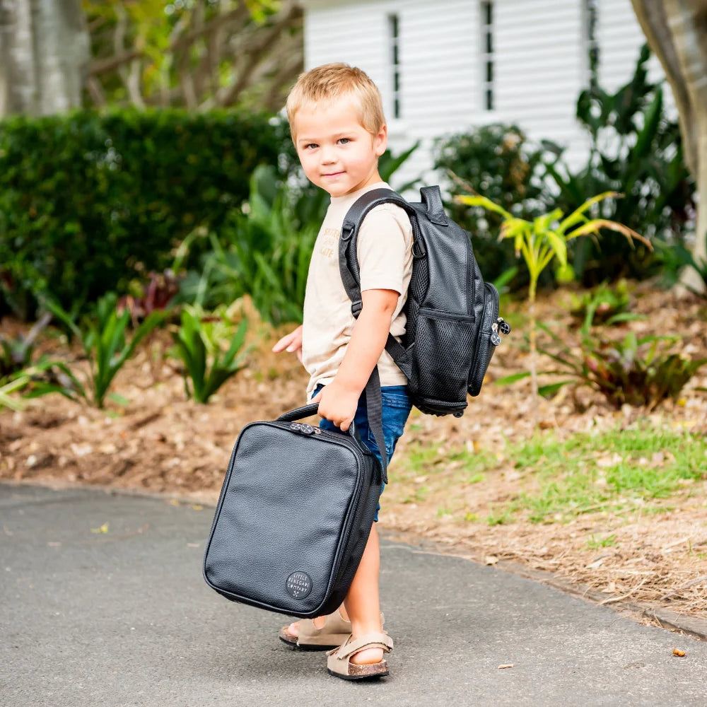 Little Renegade Company Insulated Lunch Bag - Vegan Leather - Onyx