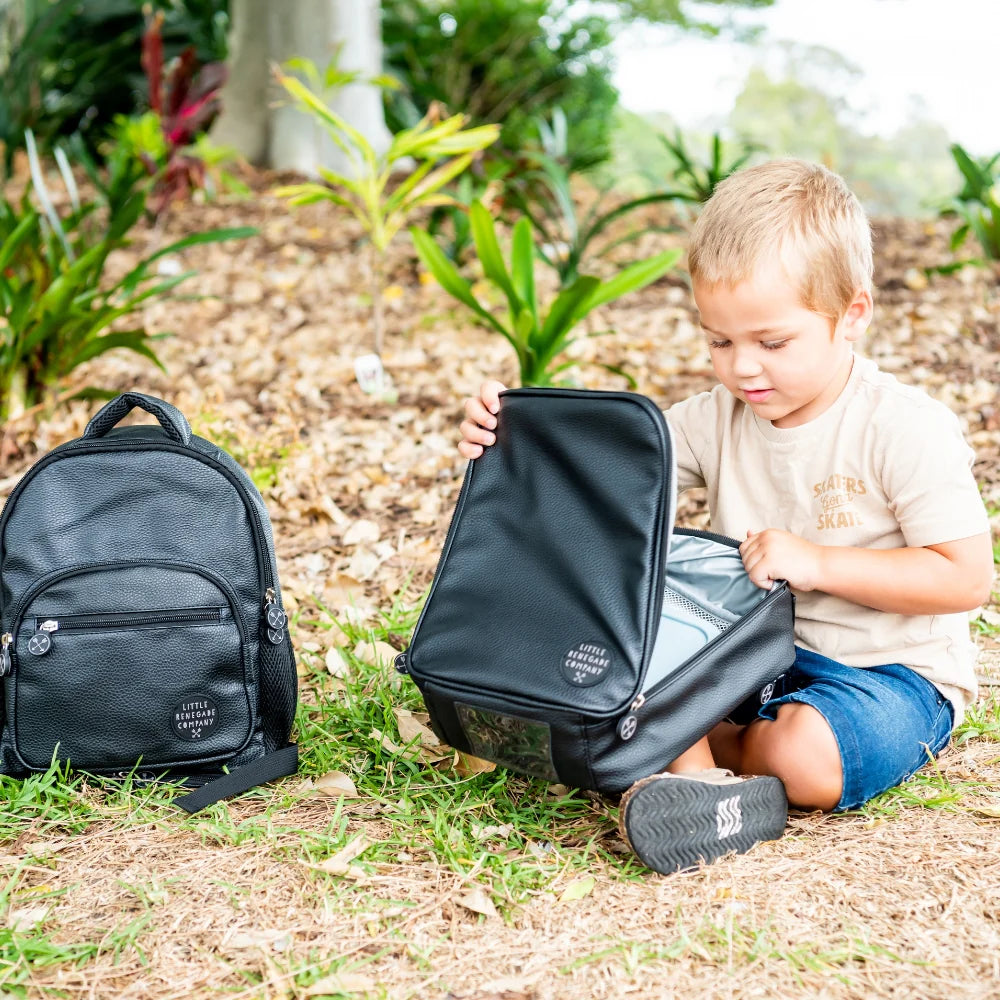 Little Renegade Company Insulated Lunch Bag - Vegan Leather - Onyx