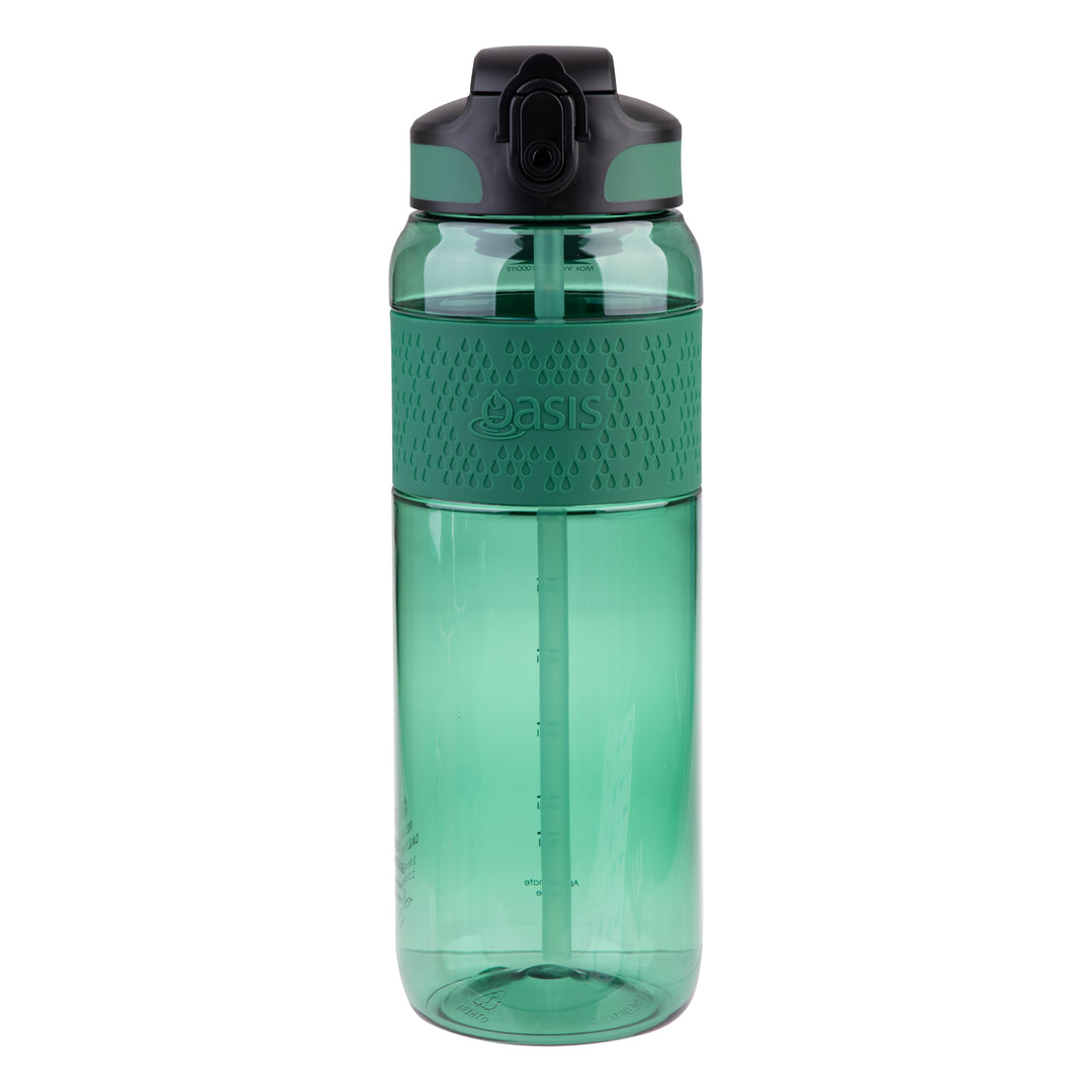 Oasis Tritan Sports Sipper Bottle - 1L - Forest Green