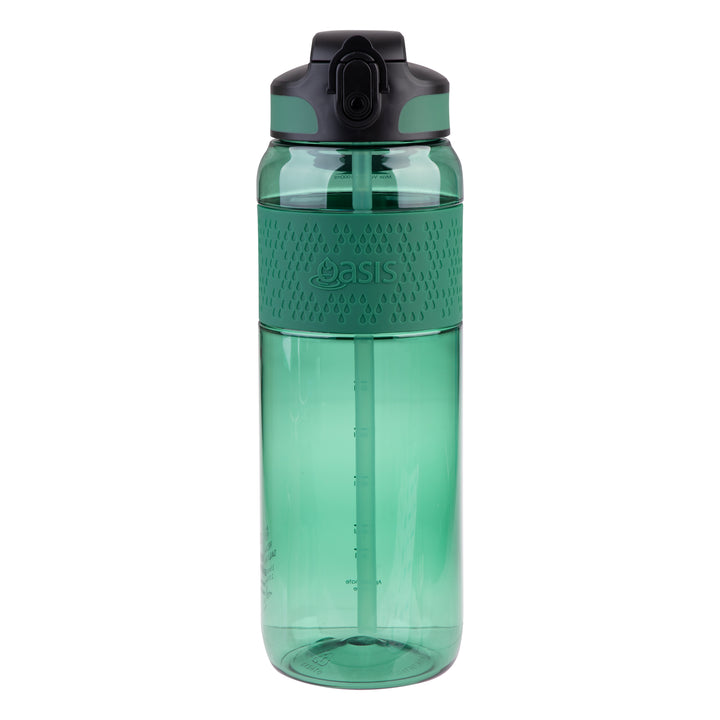 Oasis Tritan Sports Sipper Bottle - 1L - Forest Green