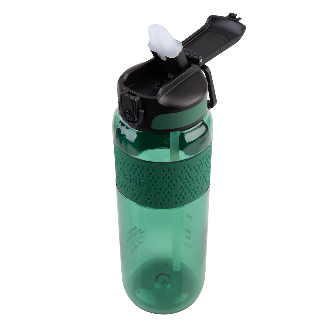 Oasis Tritan Sports Sipper Bottle - 1L - Forest Green