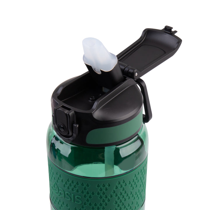 Oasis Tritan Sports Sipper Bottle - 1L - Forest Green