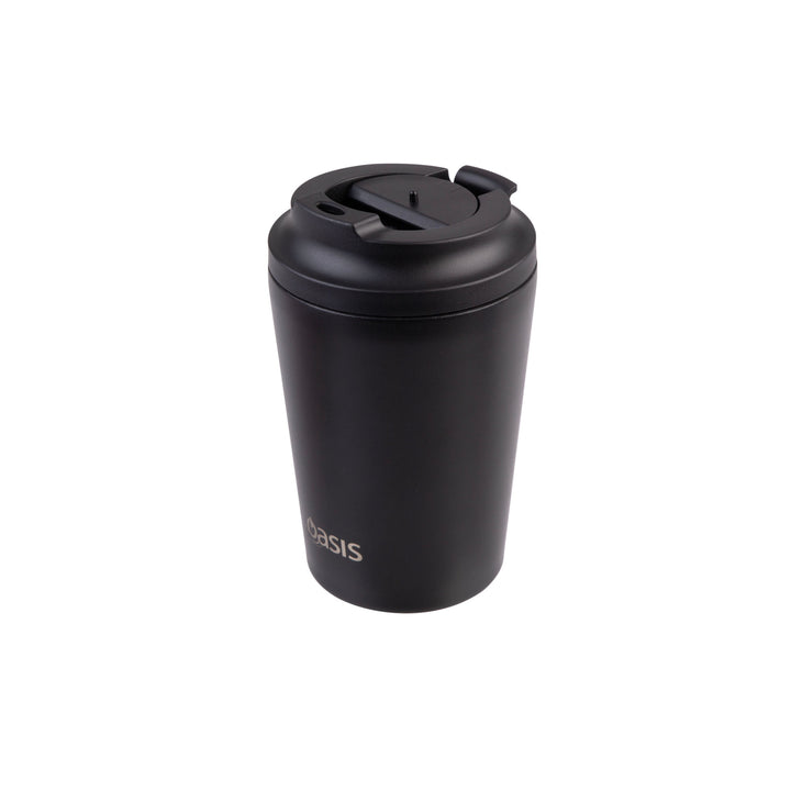 Oasis Ceramic Lined Insulated Coffee Cup - Black