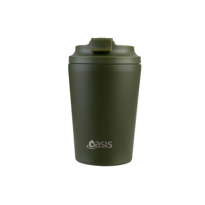 Oasis Ceramic Lined Insulated Coffee Cup - Forest Green