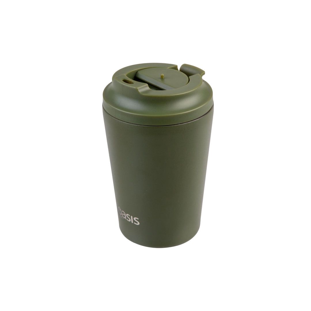Oasis Ceramic Lined Insulated Coffee Cup - Forest Green