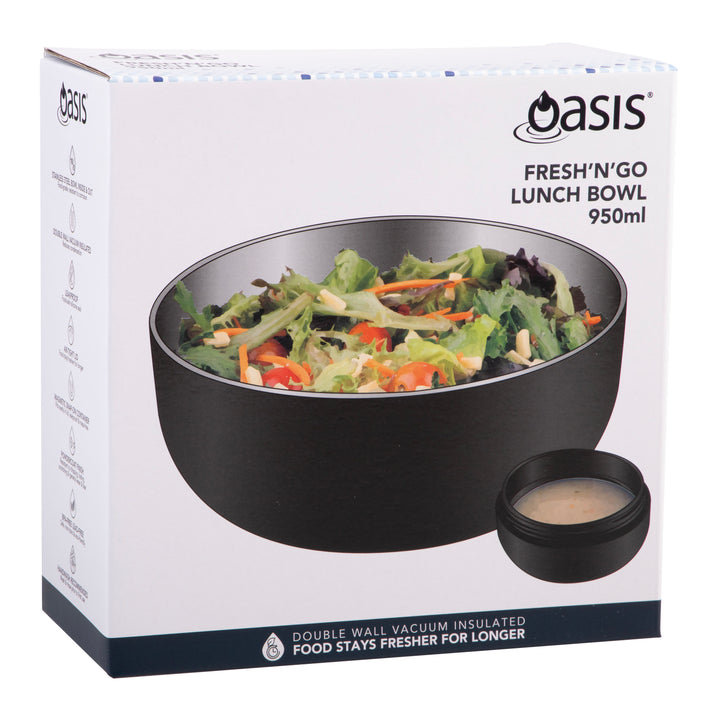 Oasis Fresh'N'Go Insulated Lunch Bowl - 950ml - Black