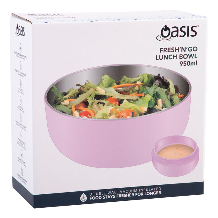 Oasis Fresh'N'Go Insulated Lunch Bowl - 950ml - Pink Lemonade