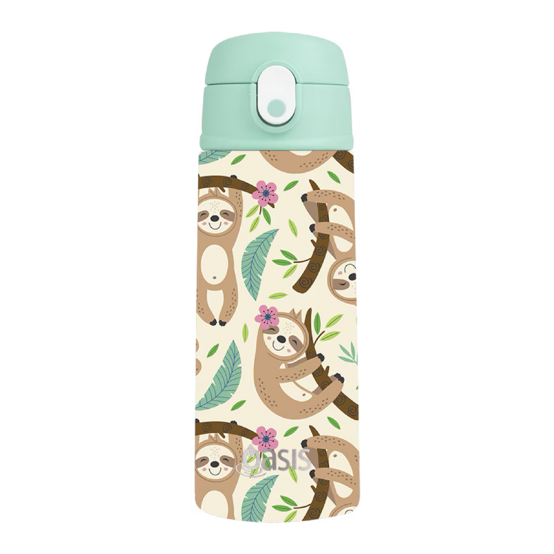 Oasis Insulated Drink Bottle with Sipper 550ml - Sleepy Sloths