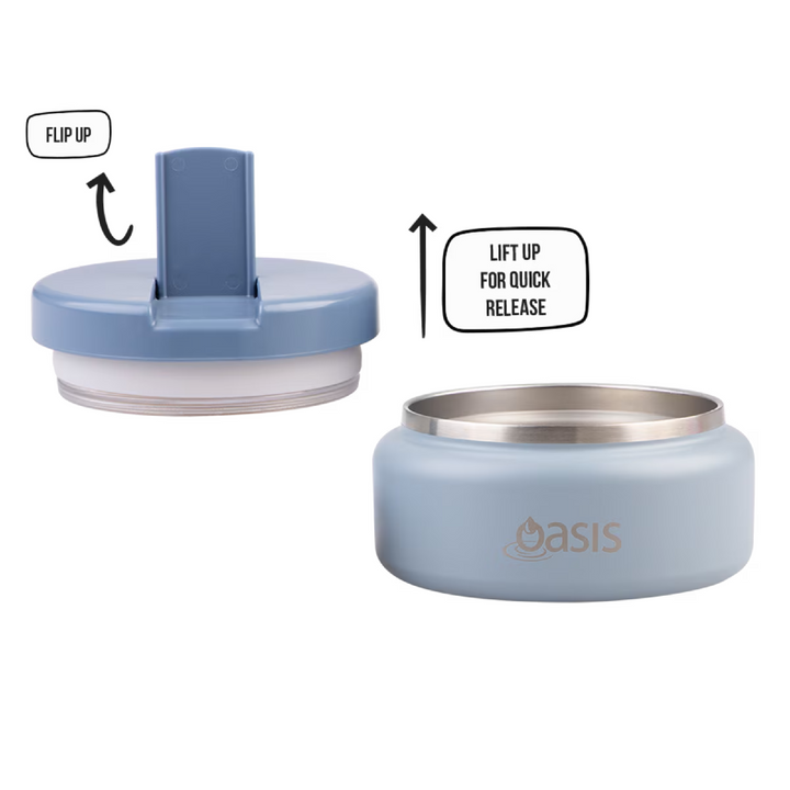 Oasis Insulated Food Flask - Quick Release Lid - 230ml - Hazy Blue