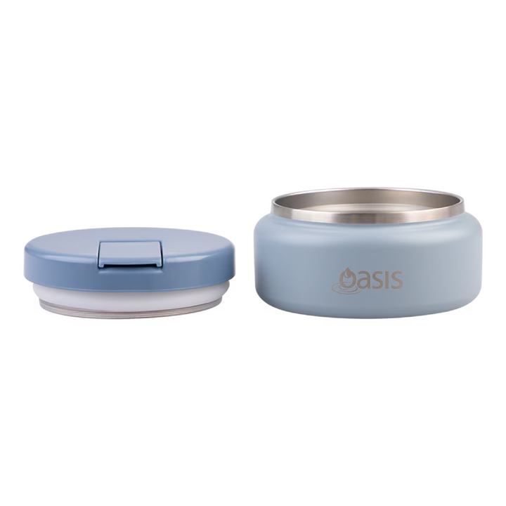 Oasis Insulated Food Flask - Quick Release Lid - 230ml - Hazy Blue
