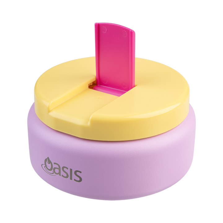 Oasis Insulated Food Flask - Quick Release Lid - 230ml - Pink/Yellow