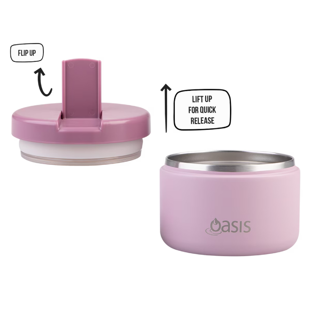 Oasis Insulated Food Jar - Quick Release Lid - 300ml - Blush