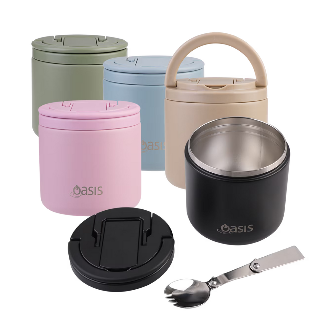 Oasis Insulated Food Jar - Quick Release Lid - 500ml - Hazy Blue