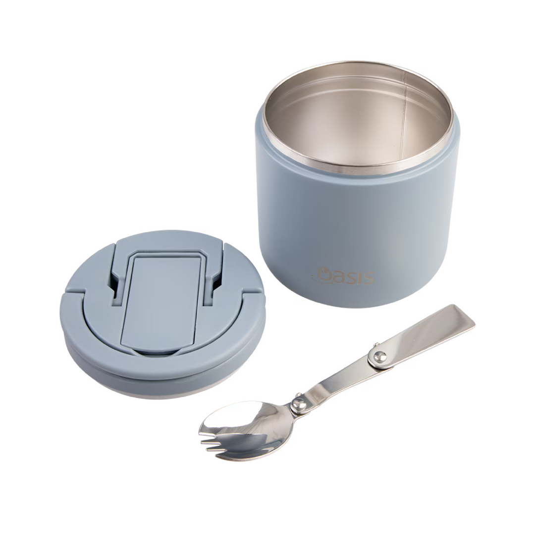 Oasis Insulated Food Jar - Quick Release Lid - 500ml - Hazy Blue