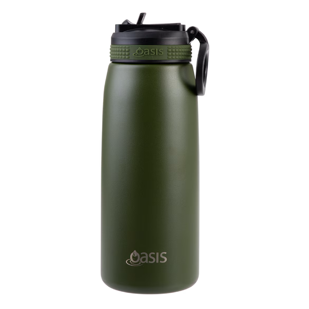 Oasis Insulated Sports Bottle with Sipper 780ml - Forest Green