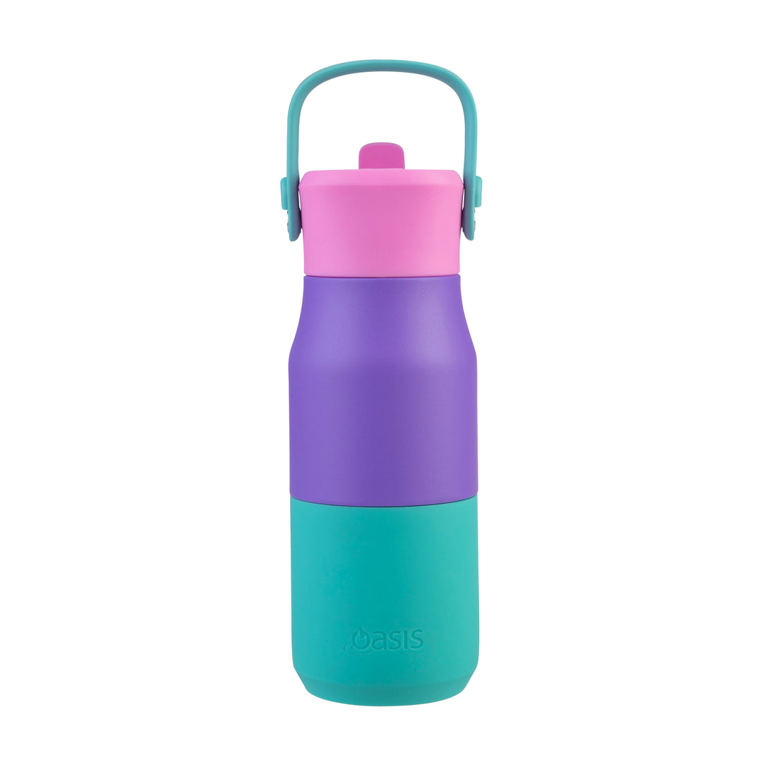 Oasis Insulated JNR Drink Bottle - Mint/Purple