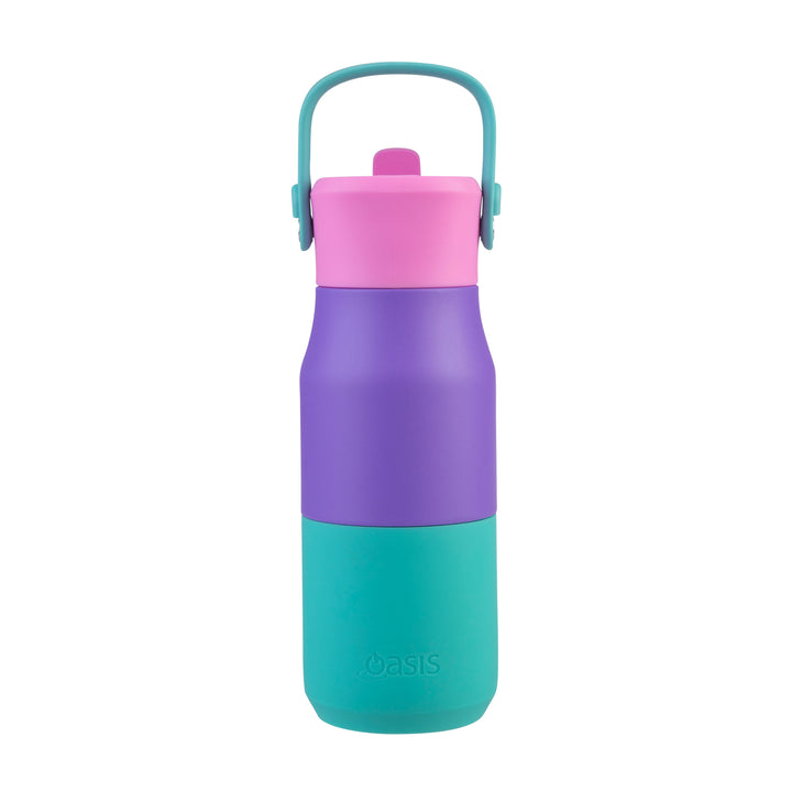 Oasis Insulated JNR Drink Bottle - Mint/Purple