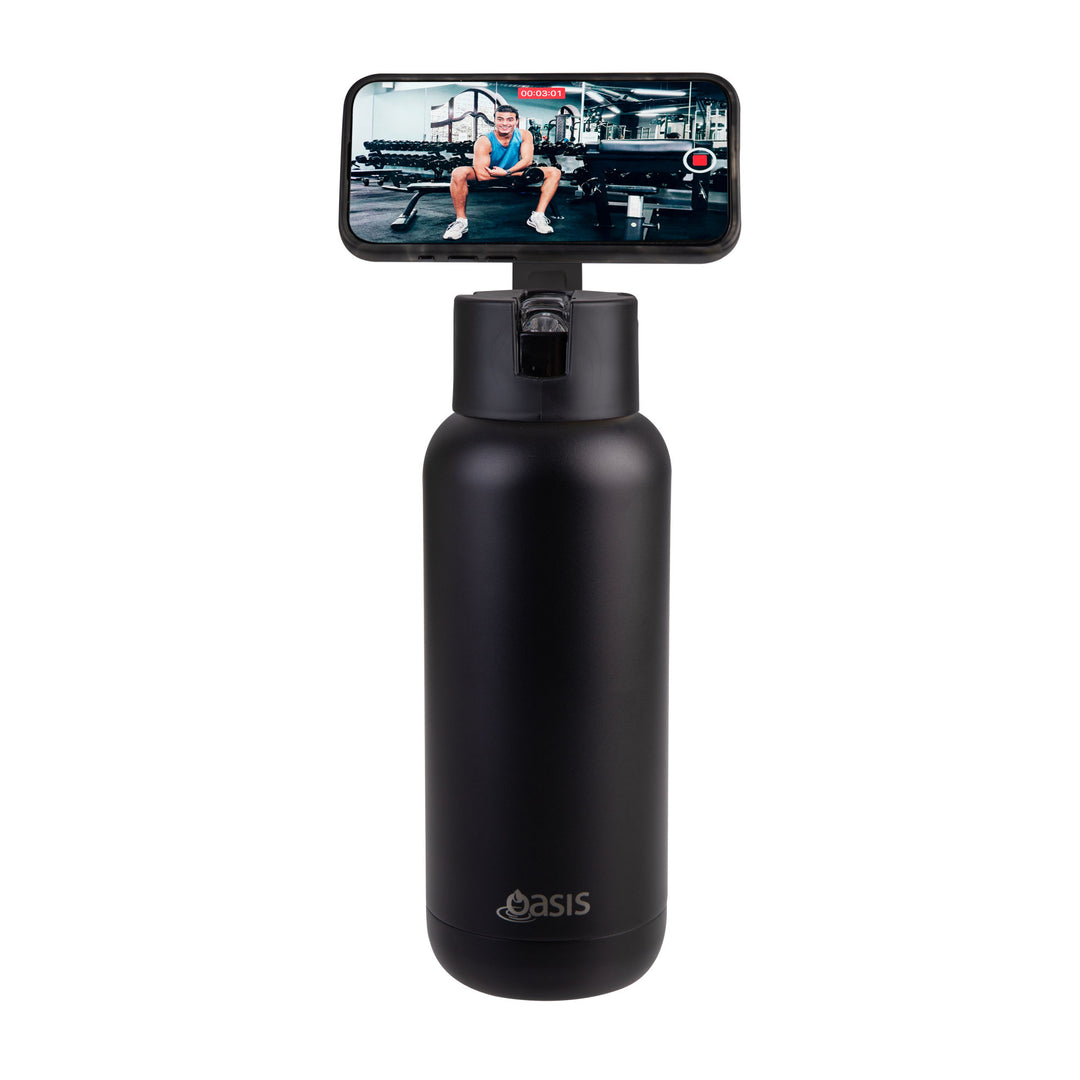 Oasis MODA Mag-Grip Insulated Drink Bottle 1L - Black