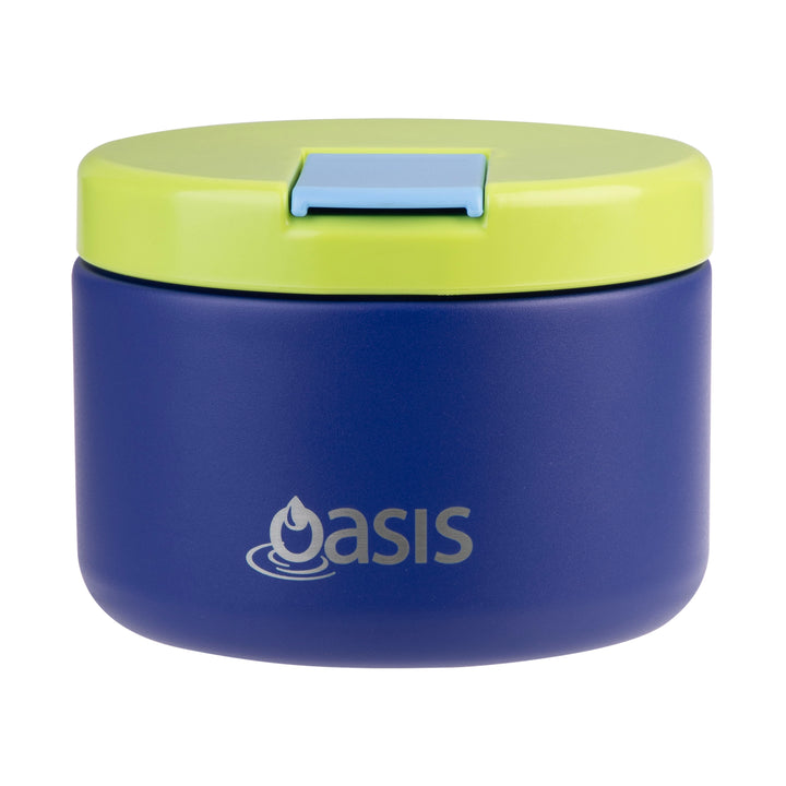 Oasis Insulated Food Jar - Quick Release Lid - 300ml - Navy/Green