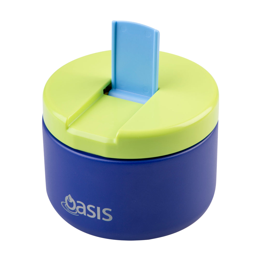 Oasis Insulated Food Jar - Quick Release Lid - 300ml - Navy/Green