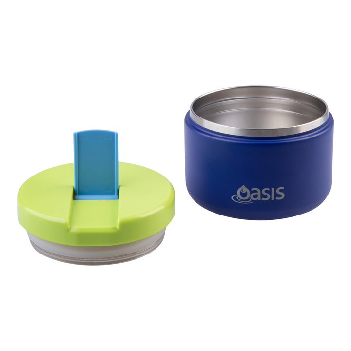 Oasis Insulated Food Jar - Quick Release Lid - 300ml - Navy/Green