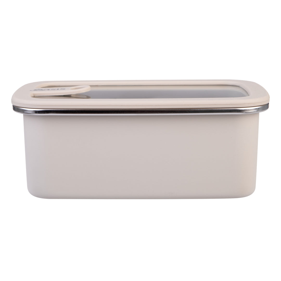 Oasis Microwave Safe Stainless Steel Rectangular Container - Oat - 1.1L