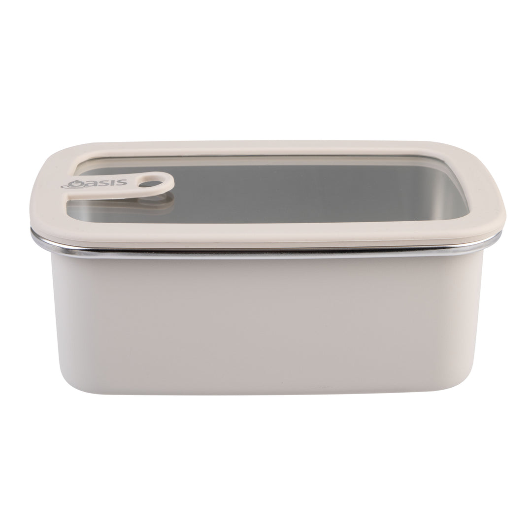 Oasis Microwave Safe Stainless Steel Rectangular Container - Oat - 1.1L