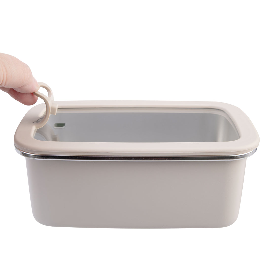 Oasis Microwave Safe Stainless Steel Rectangular Container - Oat - 1.1L