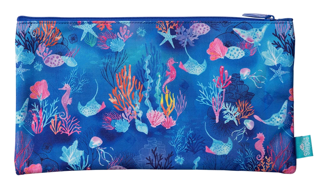 Spencil Twin Zip Pencil Case - Coral Garden