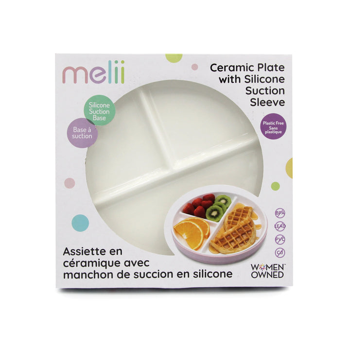 Melii Ceramic Divided Plate with Silicone Sleeve - Blue