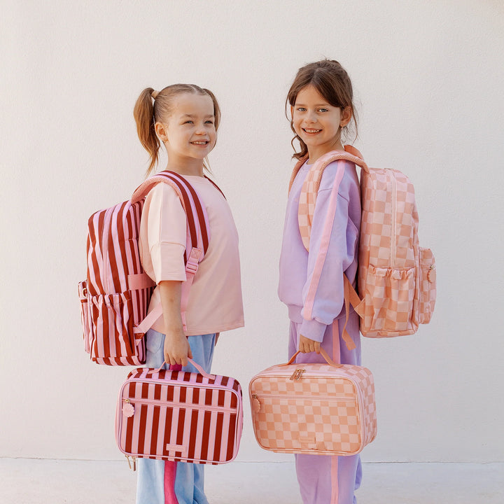 Fox & Fallow Backpack - Peach Check