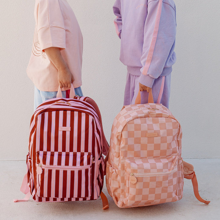 Fox & Fallow Backpack - Peach Check
