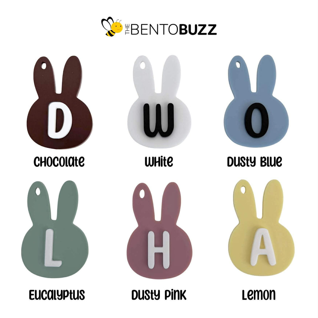 Personalised Alphabet Acrylic Bag Tag - Easter Bunny