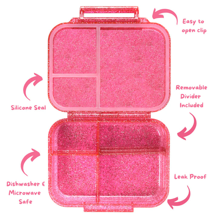 Mum Made Yum MINI Snack Bento Lunch Box - Sparkle Pink