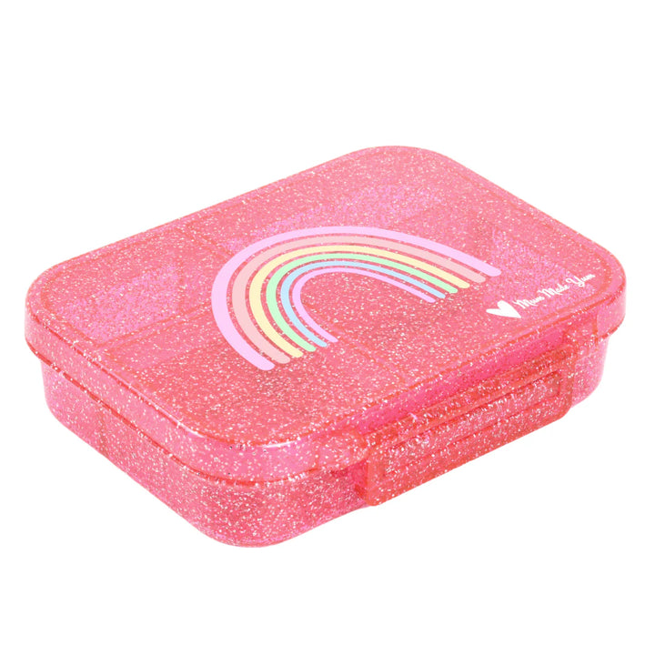 Mum Made Yum MINI Snack Bento Lunch Box - Sparkle Pink Rainbow