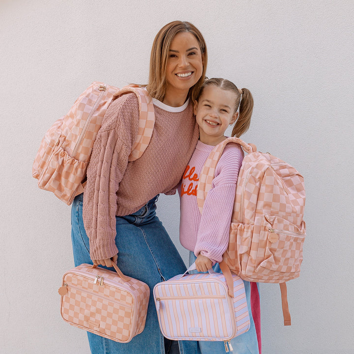Fox & Fallow Backpack - Peach Check