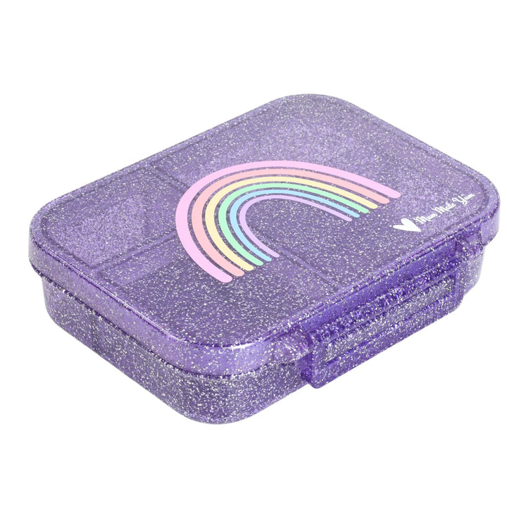 Mum Made Yum MINI Snack Bento Lunch Box - Sparkle Purple Rainbow