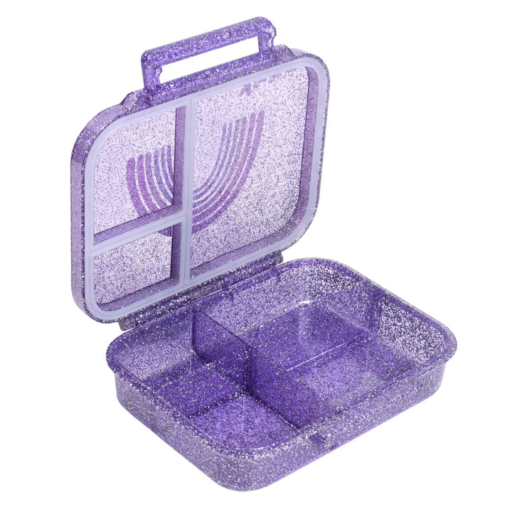 Mum Made Yum MINI Snack Bento Lunch Box - Sparkle Purple Rainbow