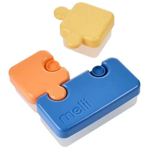 Melii Puzzle Bento Box - Orange, Yellow, Blue