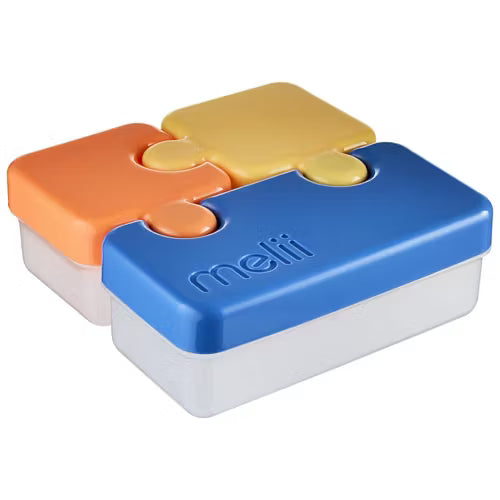 Melii Puzzle Bento Box - Orange, Yellow, Blue