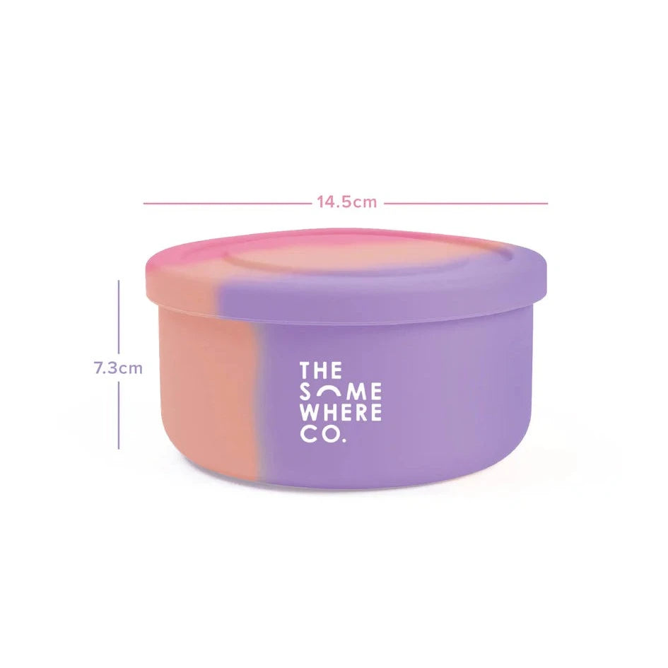 The Somewhere Co Silicone Round Lunch Box - Cotton Candy