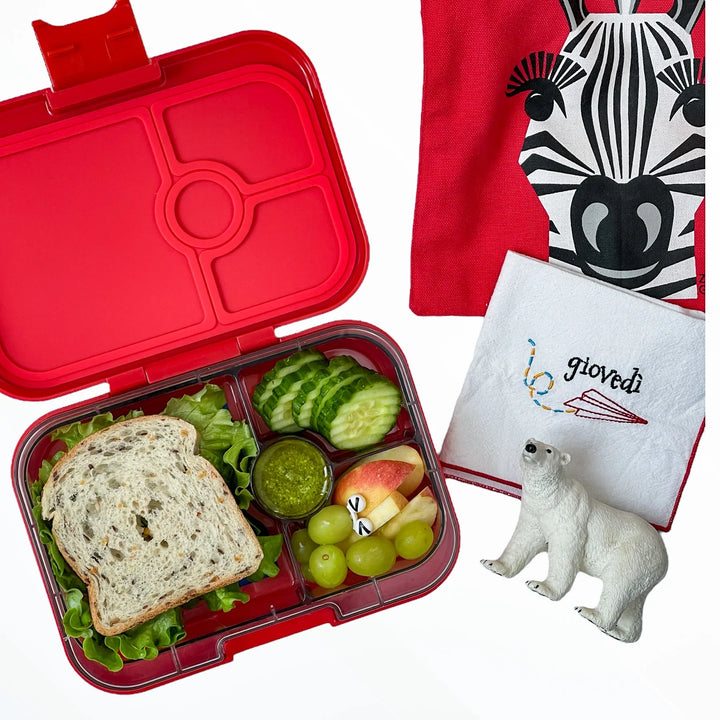 Yumbox Panino 4 Lunch Box - Roar Red - Race Car