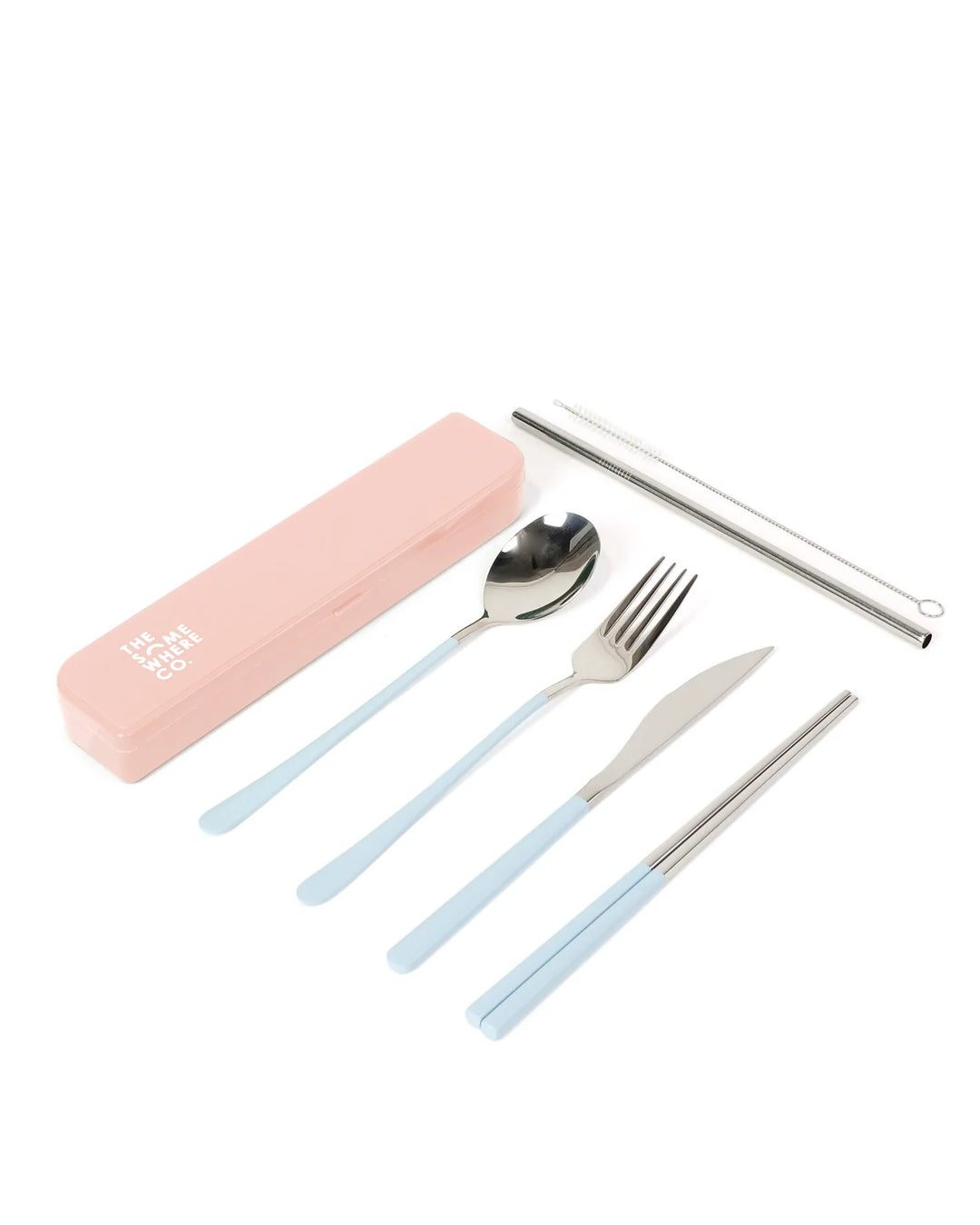 The Somewhere Co. Cutlery Kit - Silver/Powder Blue