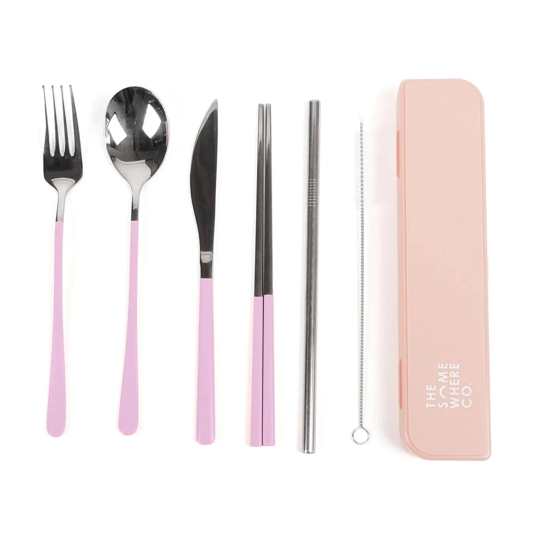 The Somewhere Co. Cutlery Kit - Gold/Lilac