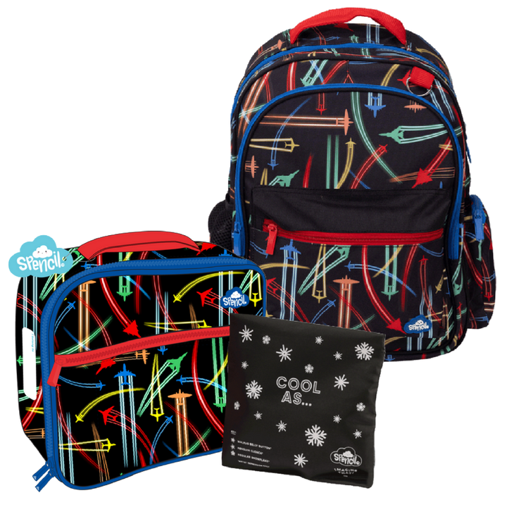 Spencil LITTLE Insulated Bag & Backpack Bundle - Jet Planes