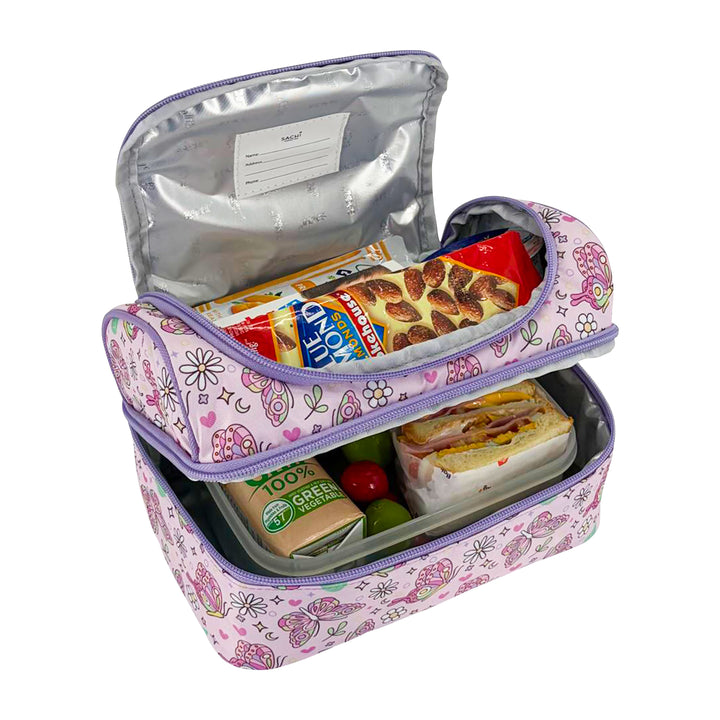 Sachi Double Decker Insulated Lunch Bag - Butterfly Bliss