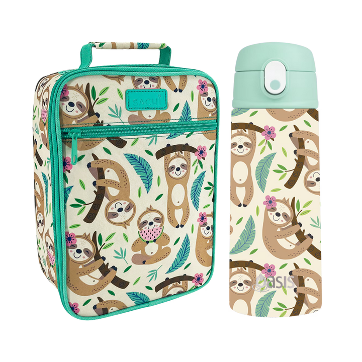 Sachi Insulated Lunch Bag & Bottle Bundle - Sleepy Sloths