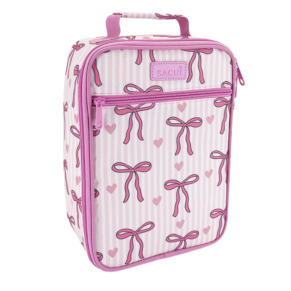 Sachi Insulated Lunch Bag - Bows & Hearts - FREE BOW KEYRING