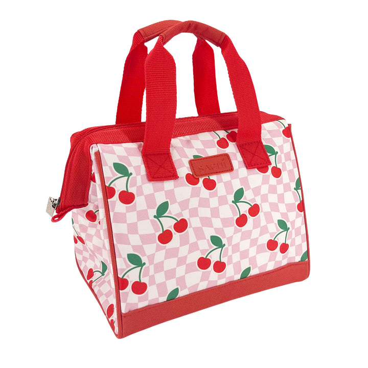 Sachi Insulated Lunch Tote - Chequered Cherries