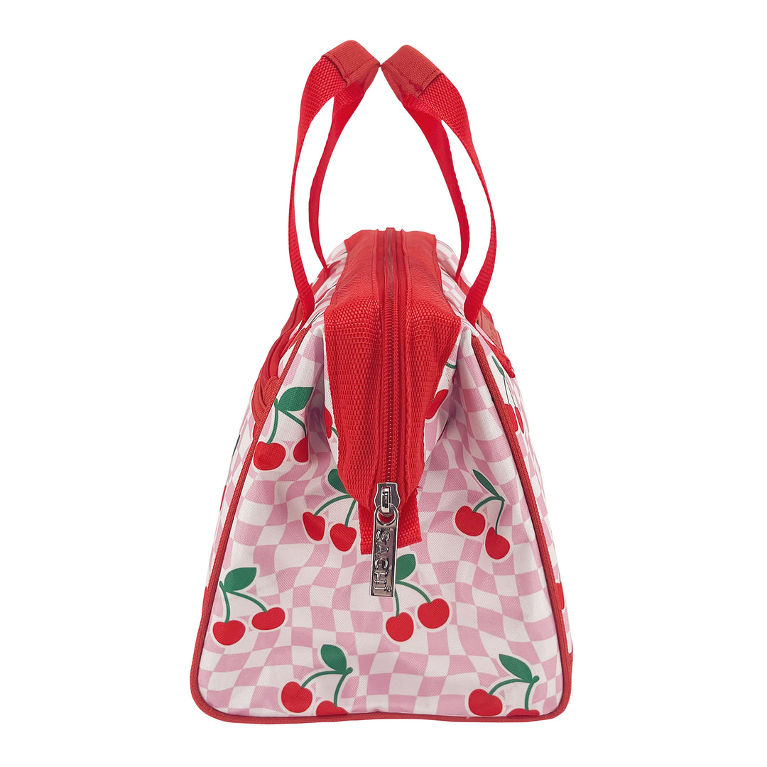 Sachi Insulated Lunch Tote - Chequered Cherries